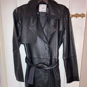 Mango Leather trench